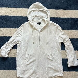 INC Men's Half-Zip Linen-Blend Hoodie Size Large